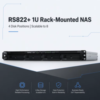 适用于 RS822+ 1U 机架式 NAS 服务器 4 个磁盘位置（可扩展至 8 个） USB 接口 4 个网络端口 AMD Ryzen CPU 2GB 内存