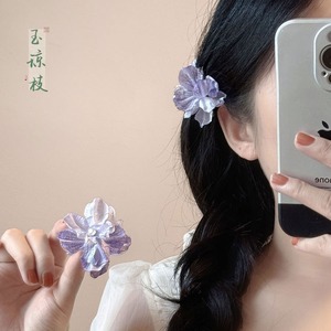 Pince à cheveux petite fleur séchée printemps-été pour femme, pince à cheveux colorée en tissu et plastique, accessoire capillaire pour les fêtes et le quotidien - Product Image 3
