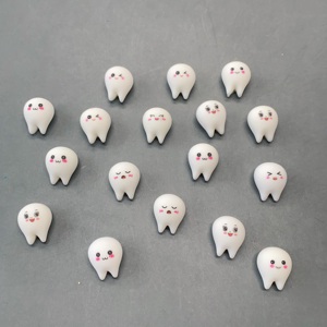Breloques en résine en forme de dents de dessin animé mignonnes pour la fabrication de loisirs créatifs pour enfants, fournitures Kawaii 3D pour sourires, embellissements pour scrapbooking - Product Image 5