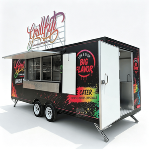 Amerikan Food Truck Snack Fried Chicken Wings Cart Bbq Grill Street Mobile Beverage <b>Trailer</b> Commercial Service Window Food Cart - Product Image 1