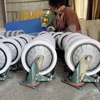 Roulettes pivotantes robustes en polyuréthane de 4 pouces, type fixe, avec frein pour chariot