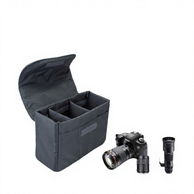 Freely Detachable Nylon Camera Bag Liner for DSLRs & Mirrorless Cameras Small-Sized Padded Insert Thickened Shock-Absorbing Case