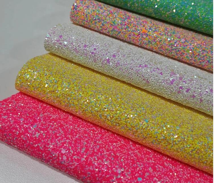 Terbaik Murah Tanpa Tenun Dukungan PU Imitasi PVC Mesh Glitter Kulit