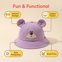 Chapeau Bob de Pêcheur Panama pour Enfants et Parents, Motif Animal Mignon et Amusant, avec Oreilles de Grenouille, Protection Solaire pour la Randonnée en Plein Air et la Plage