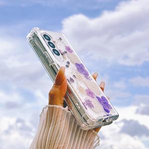 Funda de teléfono de lámina dorada con pegamento de gota rosa brillante de flores, funda transparente para <span class=keywords><strong>Samsung</strong></span> Z Fold 6 <span class=keywords><strong>Flip</strong></span> 5 4 <span class=keywords><strong>3</strong></span> - Product Image 4