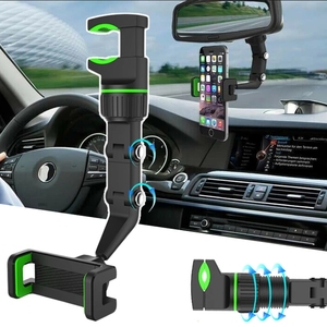Supporto per Telefono Cellulare Regolabile per Specchietto Retrovisore Auto, Rotazione a 360°, Universale, Pieghevole e Flessibile - Product Image 1
