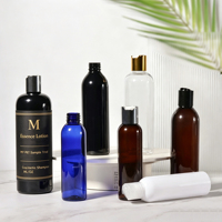 Bouteille pulvérisateur rechargeable en PET de 2oz, 4oz, 8oz, 10oz, 16oz (100ml, 200ml) avec pompe à gâchette pour cosmétiques, toner et lotion, ambre/noir