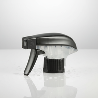 Pompe à mousse anti-déversement 28 mm en plastique-aluminium noir pour nettoyage automobile, flacon de détergent, emballage cosmétique, pulvérisateur à gâchette domestique