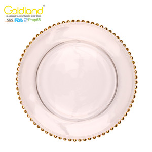 Assiettes à dîner créatives personnalisées, assiettes de chargeur en verre de couleur noire, vaisselle ronde volcanique en verre décoration - Product Image 5