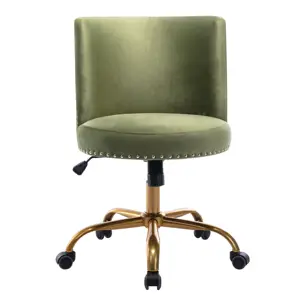 Chaise de bureau ergonomique et confortable, fauteuil pivotant en velours, pour la maison et le bureau,