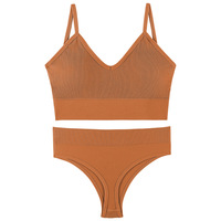 Ensemble soutien-gorge et culotte Green Envoy personnalisé, coloré, deux pièces, sans armatures, dos sexy en U profond, avec coussinets amovibles pour femme
