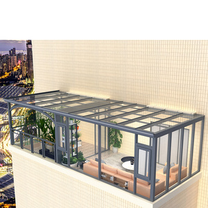 Véranda élégante en aluminium noir avec toit en verre trempé <span class=keywords><strong>double</strong></span> <span class=keywords><strong>vitrage</strong></span> pour un espace de vie en plein jardin toute l'année - Product Image 5