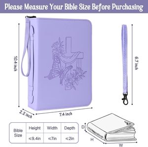 Free Sample EVA Luxury <b>Bible</b> Crossbody Shoulder Book Cover <b>Cases</b> Minimalist Design Church Use Zipper Water Resistant Lightweight - Product Image 2