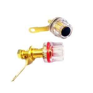 Haut-parleur amplificateur à poteau en cuivre plaqué or, haut-parleur à borne de câblage transparente comme du cristal, prise banane 4 mm, sortie d'usine - Product Image 1