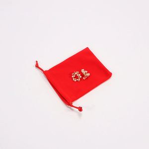 Bolsa de Terciopelo Roja Pequeña de 7*9cm con Cordón para Anillos, al por Mayor - Product Image 2