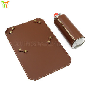 Tapis en cuir pour réchaud de pique-nique extérieur, support de pied pour réchaud de camping, housse en cuir pour cartouche de gaz CB. - Product Image 3