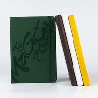 Bloc-notes de journal à couverture rigide en cuir PU A5 avec logo de gaufrage en relief et service d'impression de cahier de journal d'affaires à bande élastique