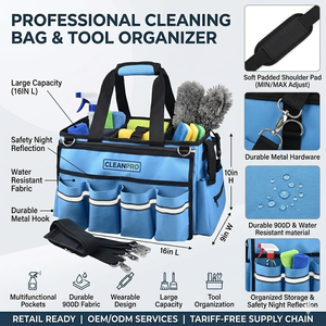 Multifunctional Durable 900D Materia Water Resistant Wearable Cleaning Supply <b>Storage</b> Bag Large Capacity Cleaning <b>Tool</b> Organizer - Product Image 1