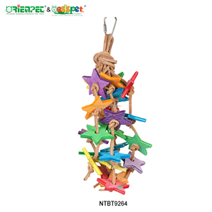 ORIENPET & OASISPET Jouets pour animaux de compagnie Carillons étoilés en bois Jouet pour perroquet Jouet pour oiseaux colorés NTBT9264 Produits pour oiseaux - Product Image 1