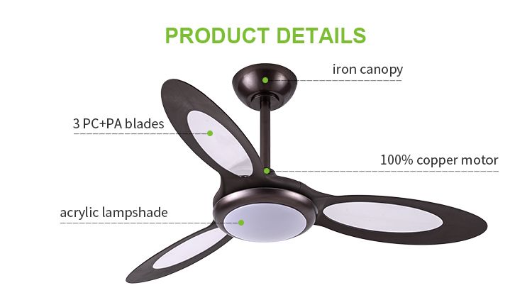 Breezelux Wholesale Factory Price 44 INCH Modern Flush Mounted Remote Control LED Ceiling Fan