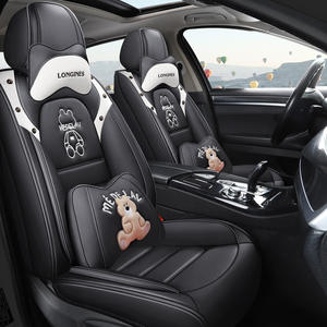 Housse de siège de <span class=keywords><strong>voiture</strong></span> en cuir universelle quatre saisons Oasis Wholesale, motif dessin animé, ensemble complet de 5 pièces, coussins entièrement enveloppants, garantie 1 an - Product Image 5