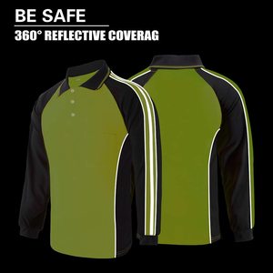 T-shirt de sécurité haute visibilité ANSI <span class=keywords><strong>Classe</strong></span> 2, respirant, à manches longues, effet œil d'oiseau, imperméable, de qualité supérieure, réfléchissant, pour le commerce électronique de détail - Product Image 4