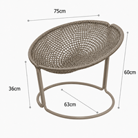 Siège pour enfants Ropecube moderne, écologique, imperméable, en corde tressée, avec structure robuste en tube d'acier, pour hôtel, parc, maison, salon