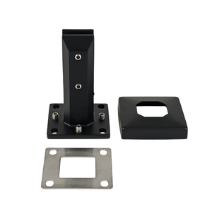 Aleader Garde-corps en verre sans cadre pour <span class=keywords><strong>piscine</strong></span>, en acier inoxydable 304 noir, avec mini-poteau réglable pour extérieur - Product Image 2