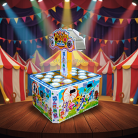 Machine de jeu interactive pour deux joueurs, mini Whack-a-Mole, avec grue, son et lumière, fonctionnant à pièces, jeu de frappe au marteau, pour enfants et adultes, à usage intérieur