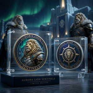 Moneda Conmemorativa 3D Personalizada de Alto Relieve, Moneda de Desafío con Acabado Antiguo de Aurora Lion Sentinels, Regalo de Recuerdo, Venta al por Mayor de Fábrica - Product Image 2