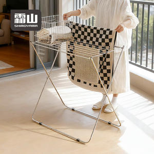 Séchoir à linge SHIMOYAMA pour la maison, pliable, portable, en acier inoxydable, pour balcon, pour sécher les vêtements et les serviettes - Product Image 1