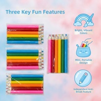 Mini crayons de couleur HB 6 couleurs, ensemble court et portable avec enveloppe transparente individuelle, conception anti-casse, fournitures artistiques pour enfants