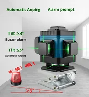 Niveau laser vert infrarouge industriel 12 lignes pour nivellement mural et au sol, auto-nivelant électronique, haute précision, forte luminosité extérieure