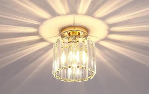 Lampada da Soffitto per Interni con Base Rotonda Nera e Copertura in Vetro Curvo per Corridoio - Product Image 2