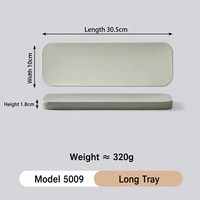 Assiette rectangulaire longue en mélamine, finition mate gris spatial, durable, sans BPA, écologique, pour servir des sushis, des grillades, des fêtes, vaisselle de table