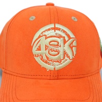 Groothandel 6 Panel Baseball Caps Custom Geborduurd Logo Mannen En Vrouwen Bijpassende Oranje Suède Outdoor Baseball Caps
