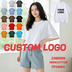 Camiseta con Logotipo Personalizado de 230 g/m², 100 % Algodón, Cuello Redondo Unisex Extra Grande, Estampado Intenso, OEM ODM - Product Image 2