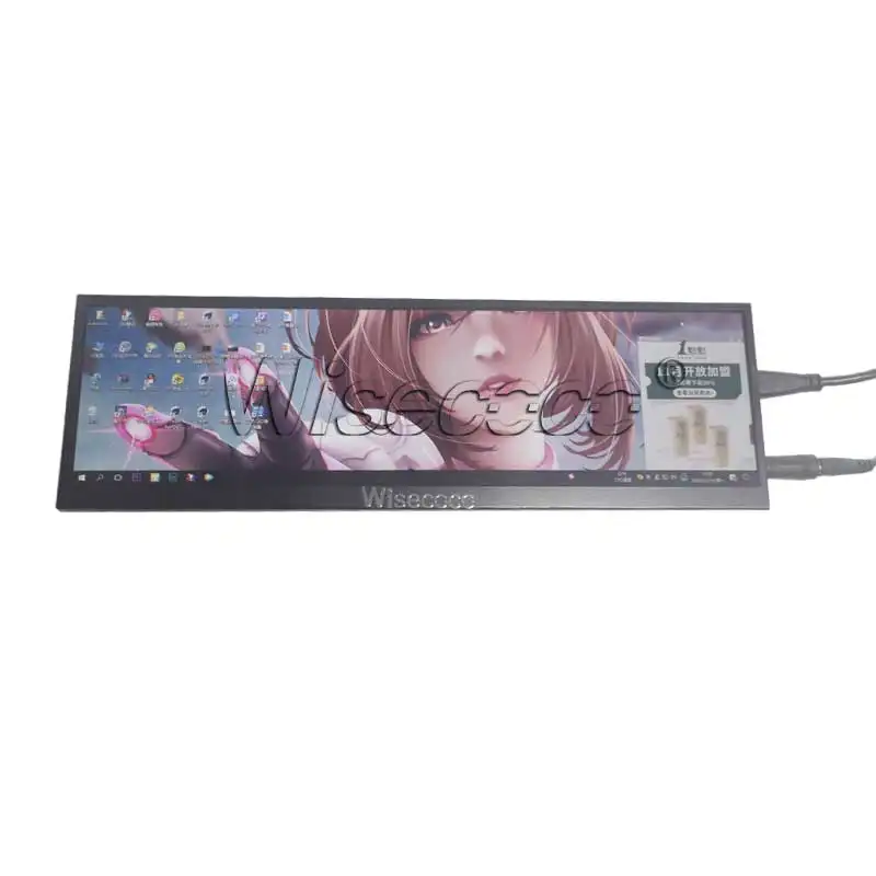 Monitor Portabel LCD Melar IPS 12.6 Inci, Monitor Layar Sentuh 1920*515, PC Proyek DIY