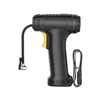Compresseur d'air portable multifonction sans fil 12V à faible bruit en métal pour pneus de voiture avec moniteur de pression numérique