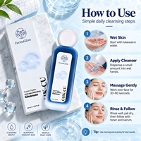 Gel Nettoyant Visage Hydratant Doux et Apaisant à Base de Peptides de Cuivre Bleu Fermentés et d'Acides Aminés pour Peaux Sensibles et Soutien de la Barrière Cutanée