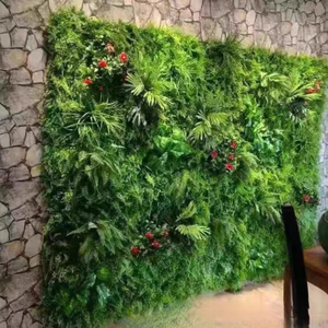 ผนังหญ้าเทียม ฉากหลังต้นไม้สีเขียว แผงผนังป้องกันแสงแดด ป้องกันรังสียูวี สำหรับตกแต่งสวนภายนอกอาคาร - Product Image 3