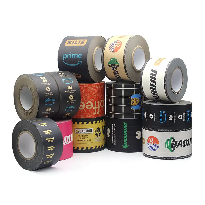 Custom Logo Printed Packaging Packing Customized Kraft Paper Tape With Logo Printing 4Cm 4713