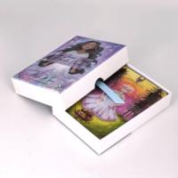 Cartas de Tarot Personalizadas para Niños, Juego de Cartas de Oráculo para Sanación Espiritual con Guía, Acuarela Morada