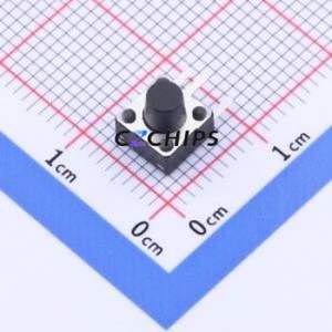 K2-1102DE-F4SW-04 Tactile Switch Bent Lead Through Hole-3P,6x6mm Switch 2.5N Right Angle Insert 6mm 6mm - Product Image 1