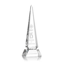 Trophée en forme d'obélisque en cristal clair Noble Premium pour le trophée des compétitions sportives de reconnaissance d'anniversaire de service d'entreprise
