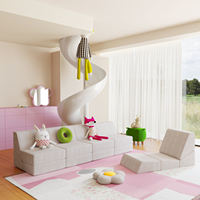 Canapé-lit modulaire compact et pliable avec matelas en mousse écologique pour appartement, maison ou bureau