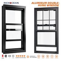 Ventanas Verticales de Doble Hoja de Aluminio Resistentes a Huracanes RICHOCEAN, Insonorizadas, con Doble Acristalamiento, Fáciles de Limpiar