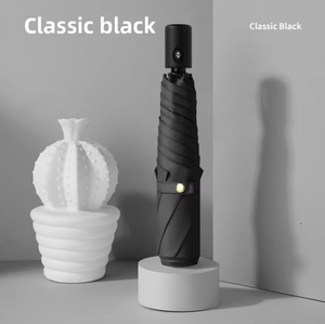 Paraguas Automático Ultraligero de Tres Pliegues <span class=keywords><strong>con</strong></span> Revestimiento Negro, Protección UV, Doble Uso, para Lluvia y Sol, Diseño Moderno para Viajes - Product Image 3