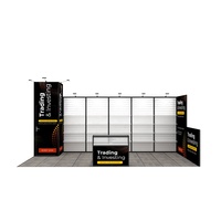Mur d'exposition en aluminium 10x20 pleine couleur avec tissu polyester, portable et facile à assembler pour salons professionnels et foires