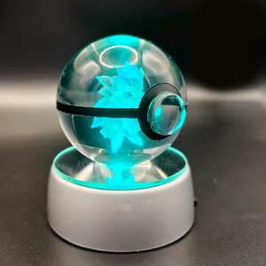 Sfera di Cristallo K9 <span class=keywords><strong>Poke</strong></span> Mon Ball 50mm, Nuovo Design, Decorazione Artistica per la Casa con Base LED, Vendita all'Ingrosso - Product Image 6